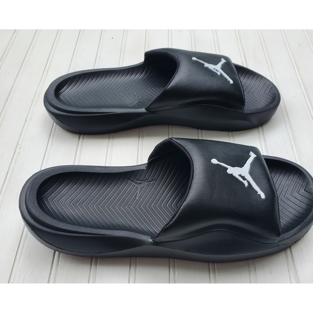 Jordan Post Slide Mens Black White Foam Sandals HF3263-001 Size 14 - Picture 2 of 6